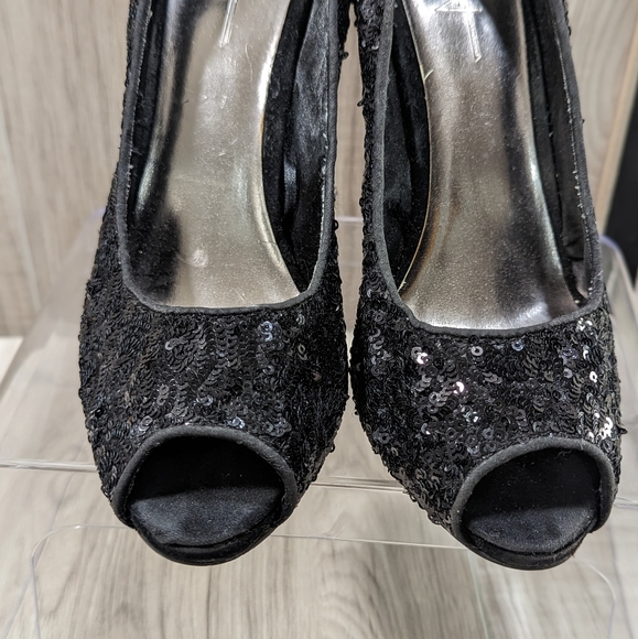 Forever 21 Black Sequin~Stiletto Heels - Picture 6 of 12